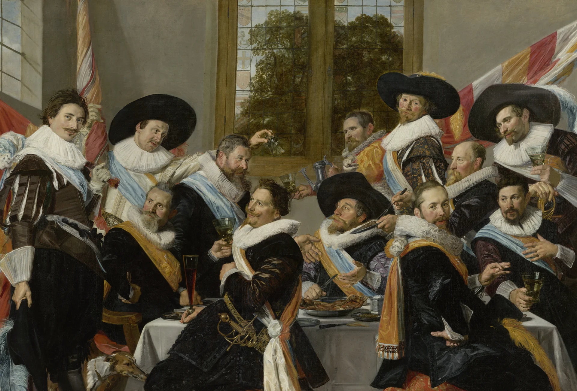 Hals’s banquet of officers: light and colour place the stresses, and the group sounds like a sentence rather than a chorus