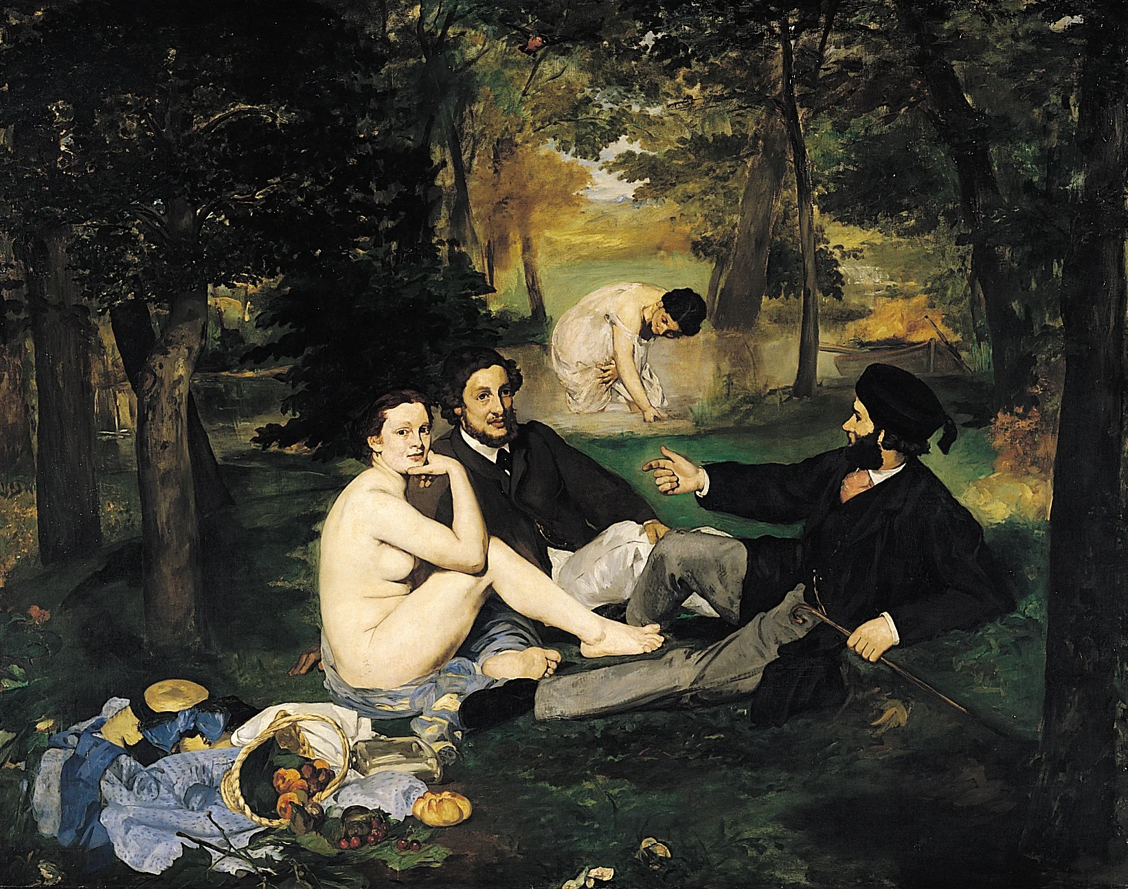 “Le Déjeuner sur l’herbe” — the same device the same year: a recognisable classical composition in modern dress