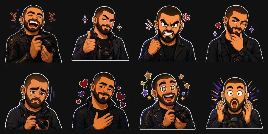 Stickers and emoji: frame 1